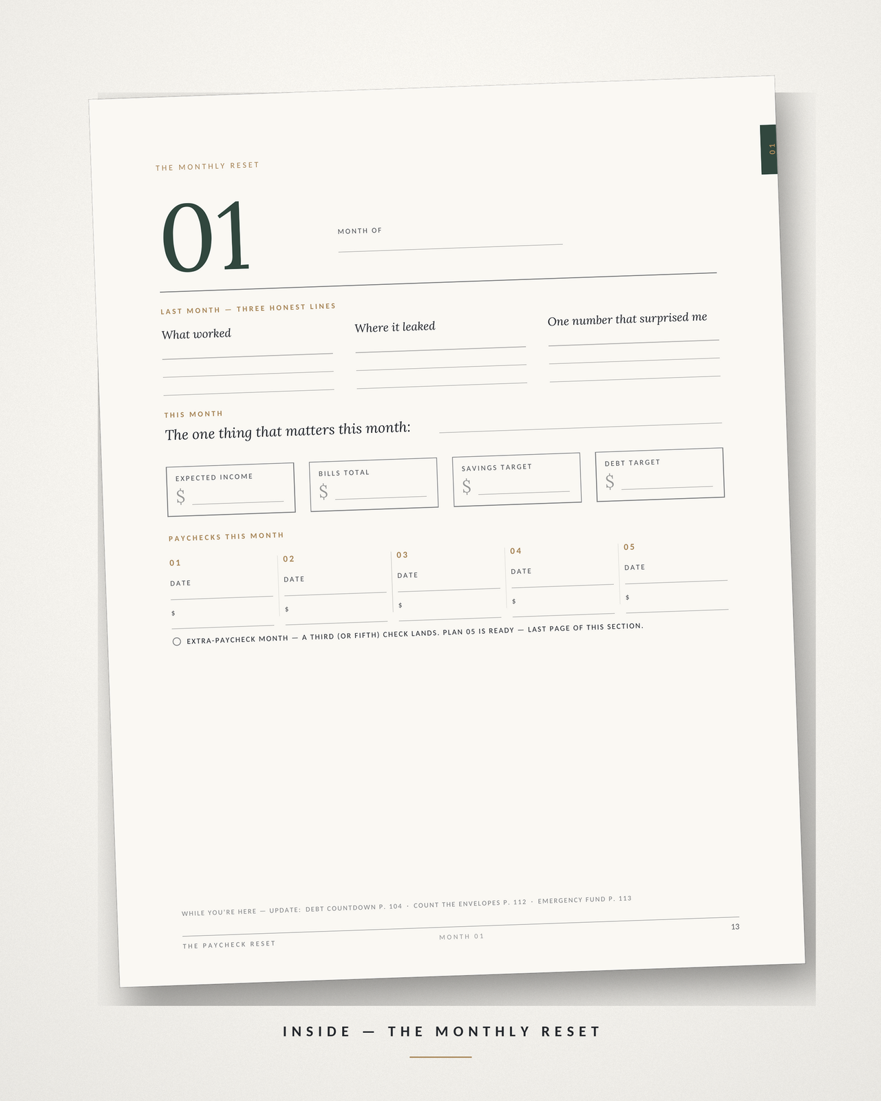 The Paycheck Reset Budget System — Printable + GoodNotes Budget Planner, Google Sheets Tracker & Cash-Stuffing Kit