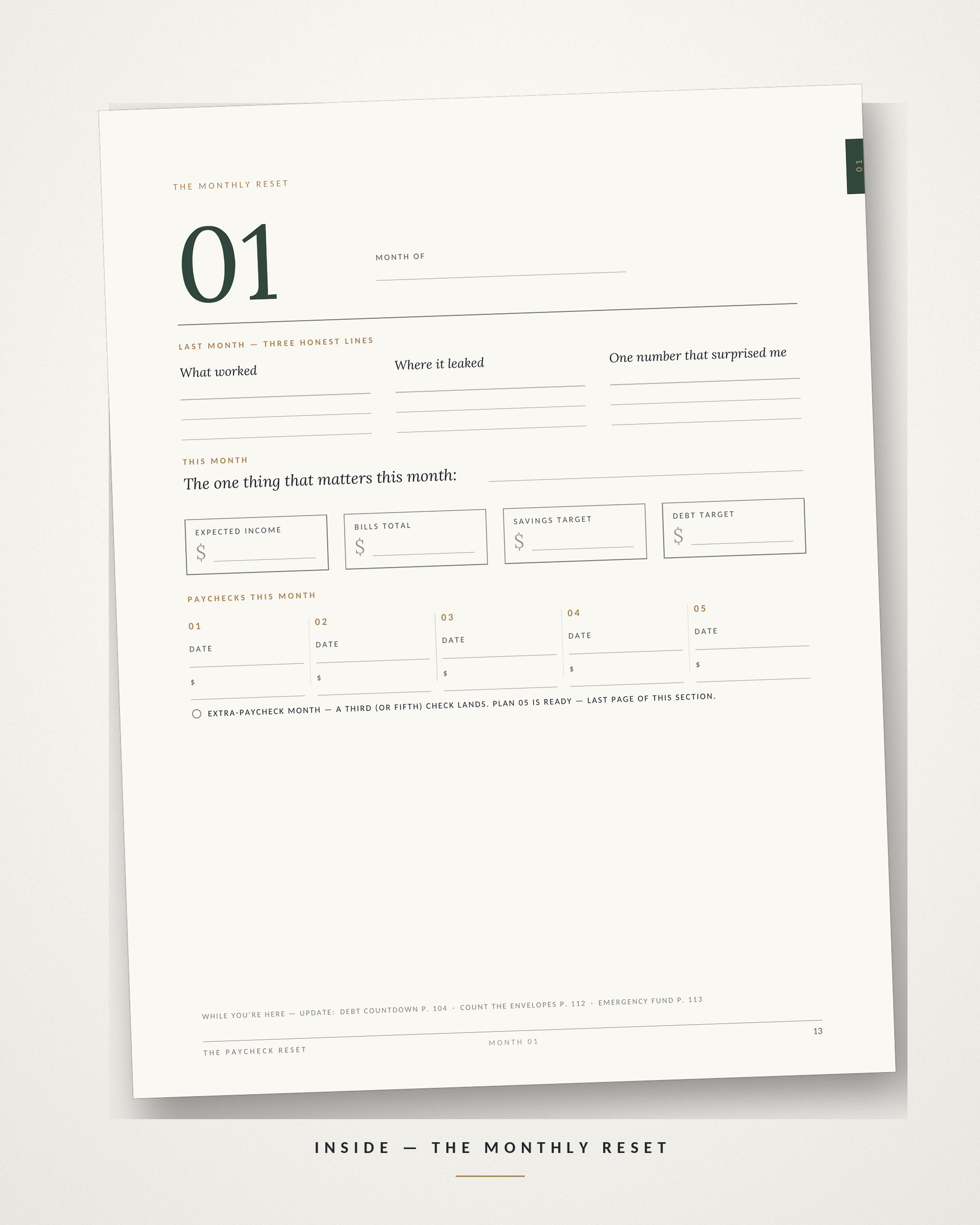 The Paycheck Reset Budget System — Printable + GoodNotes Budget Planner, Google Sheets Tracker & Cash-Stuffing Kit
