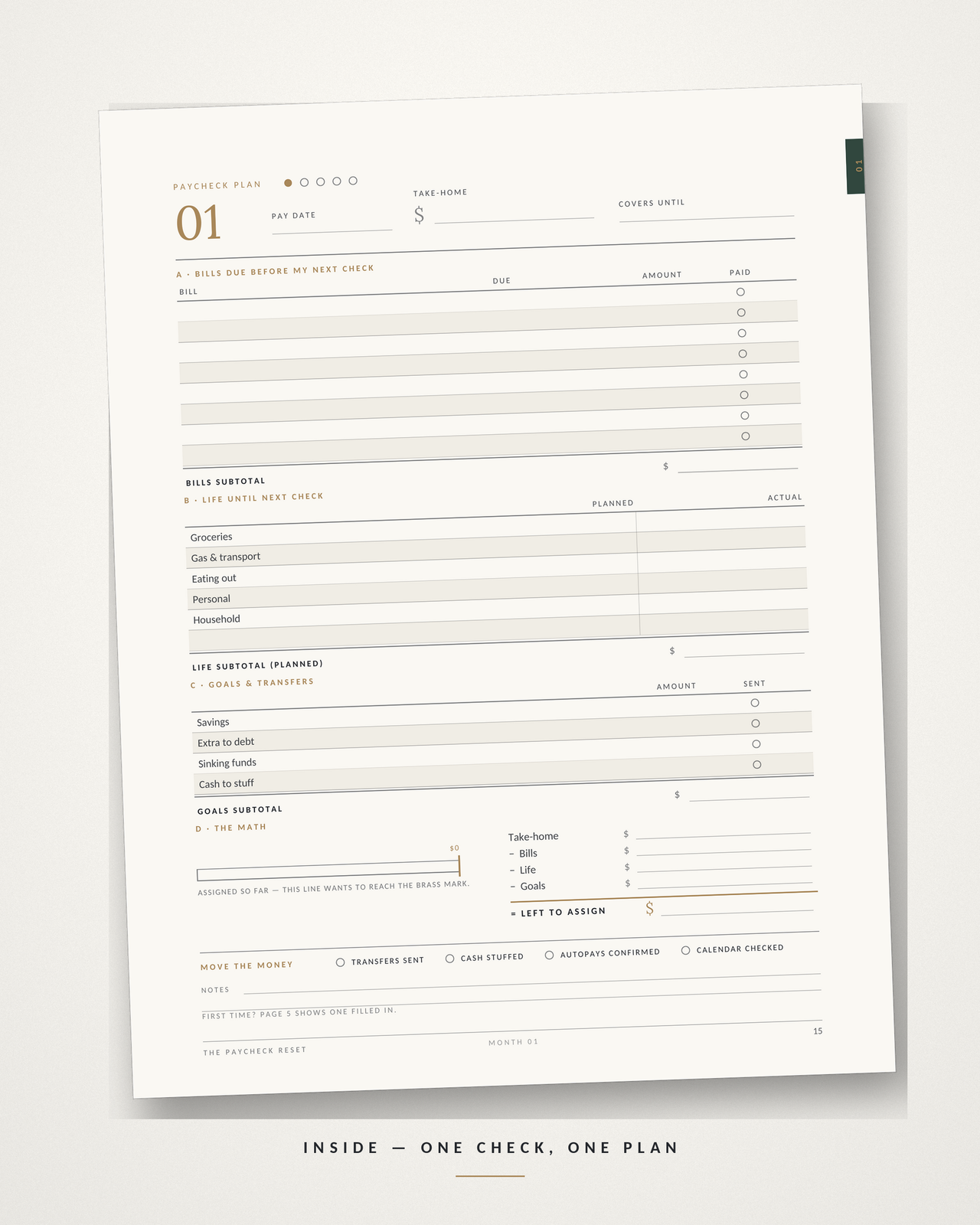 The Paycheck Reset Budget System — Printable + GoodNotes Budget Planner, Google Sheets Tracker & Cash-Stuffing Kit
