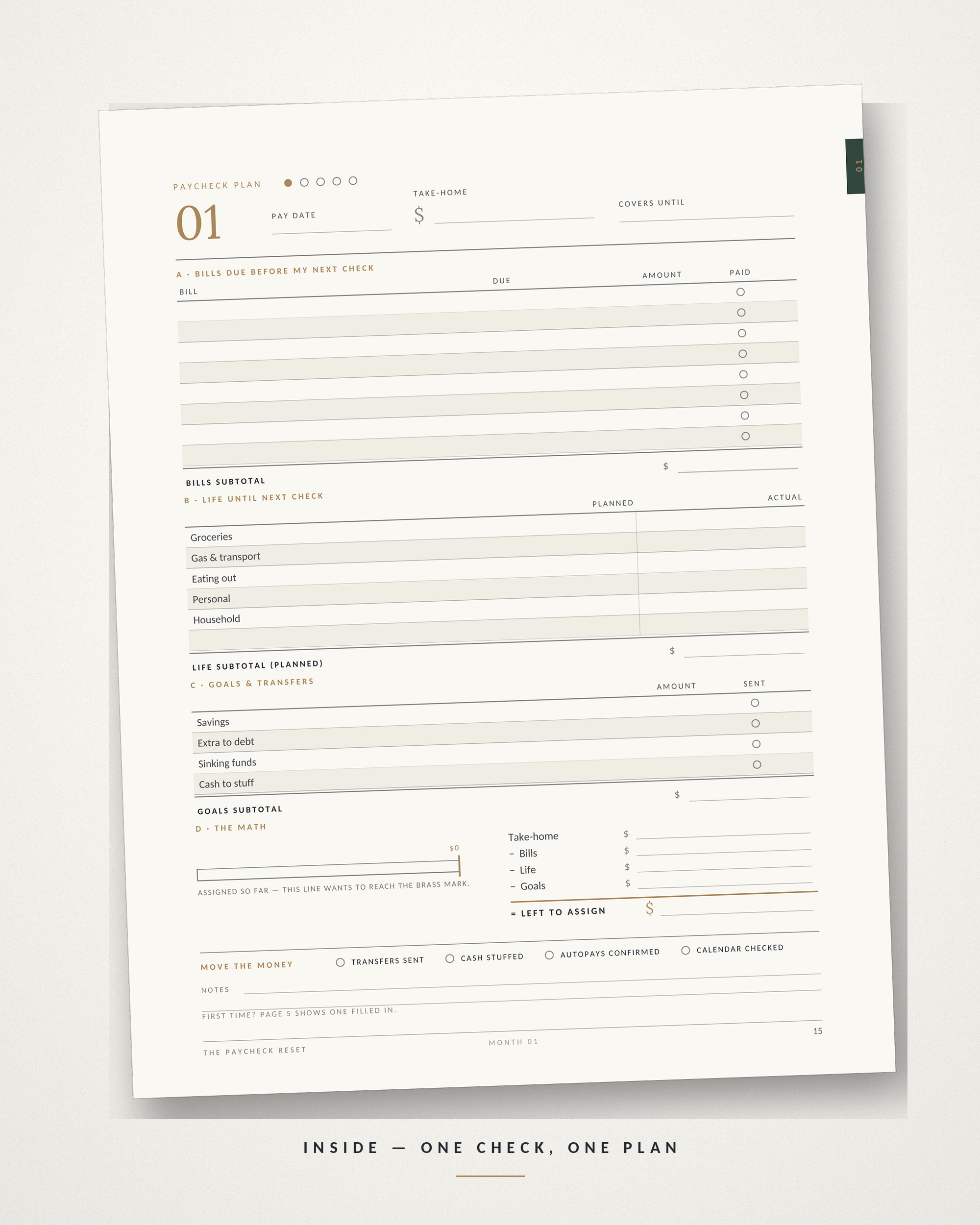 The Paycheck Reset Budget System — Printable + GoodNotes Budget Planner, Google Sheets Tracker & Cash-Stuffing Kit