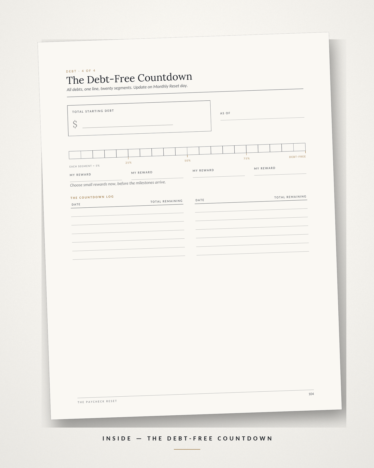 The Paycheck Reset Budget System — Printable + GoodNotes Budget Planner, Google Sheets Tracker & Cash-Stuffing Kit